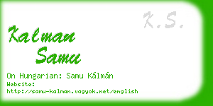kalman samu business card