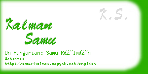 kalman samu business card